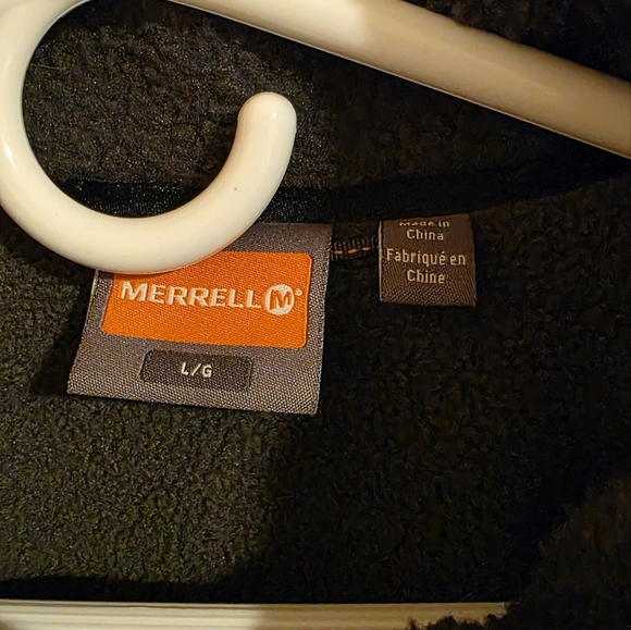 MERRELL Fleece Jacket Mens Large Full Zip Pockets Outdoors Y2K Preppy Gorpcore - Picture 3 of 10